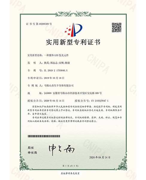 泰州电子专利证书2